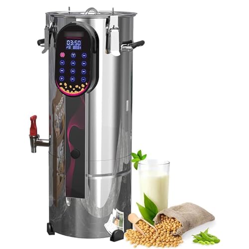 Máquina de leche de soja comercial, máquina eléctrica de leche de nueces, molienda automática para frijoles secos/húmedos, limpieza automática y mantiene caliente 24 horas, ideal para leche de