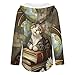 Cat Book Hoodies for Women V Neck Pullover Sweatshirts Long Sleeve Shirts Fashion Tops