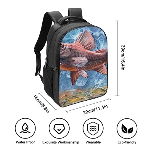 Sac à dos poisson 3D Cool avec grand compartiment ergonomique 40x28cm - 2