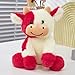 YUKOUQIAN Cow Stuffed Animal Cute Cow Plush Doll Toy 8 inch for Girls Boys Christmas(zuoniu red)