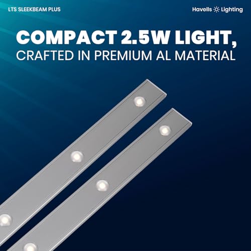 Image of Havells SLEEKBEAM Plus 400MM 2.5W Rechargeable Motion Sensor LED Light for Wardrobe, Closet, Cabinet, Kitchen, Under Stairs, Drawer, Shelf, Garage, Quick Magnetic Self Installation| Type-C Charging