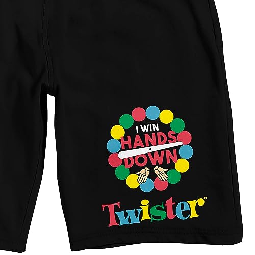 Bioworld Twister Spinner Hands Down Men's Black Sleep Pajama Shorts2
