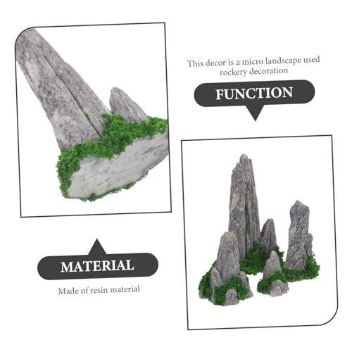 CAXUSD 8 x Fairy Garden Rock Garden Sculpture Figure Terrarium Mountain Statue Zen Decoration Micro Landscape Rock Bonsai Mountain Figure Zen Mini - Image 2