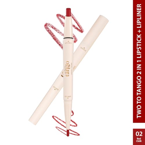 Image of Glam21 Two To Tango Lip Liner + Lipstick Duo |Non-Transfer |Long Stay | Creamy Matte Finish| Super-glide formula | Non-drying |For Sensational lip look, Red Chilli-02