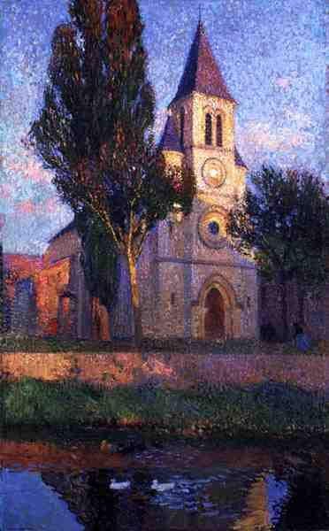 Peinture sur toile l'église d'Henri image deco chambre 60x90cm