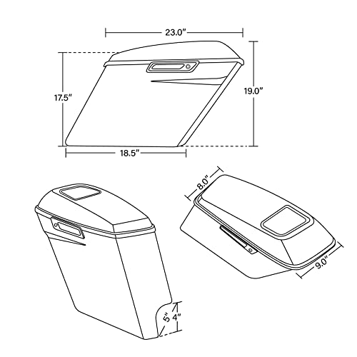 Alforjas rígidas estiradas de 5 pulgadas con tapas para parlantes de 6x9 pulgadas, color negro intenso, para Harley Touring 2014-2024 miniatura 5