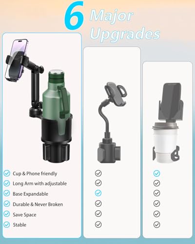 Easkkty CUP HOLDER PHONE MOUNT FOR CAR With Expandable Base, 2-1 Universal Multi Cup Phone Holder Expander thumb #5