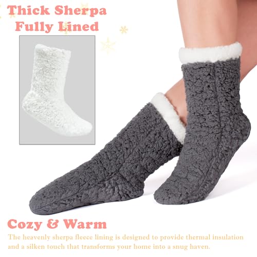 Women's Fuzzy Slipper Socks with Non-slip Grippers, Cozy & Unique Gifts4