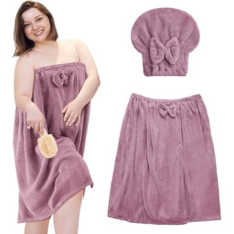Xtinmee Plus Size Women's Towel Wrap Set Cover