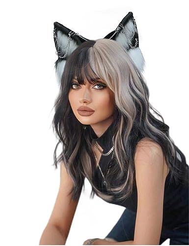 Image of VIGVAN Handmade Wolf Fox Ears Animal Cosplay Cute Head Accessories for Halloween