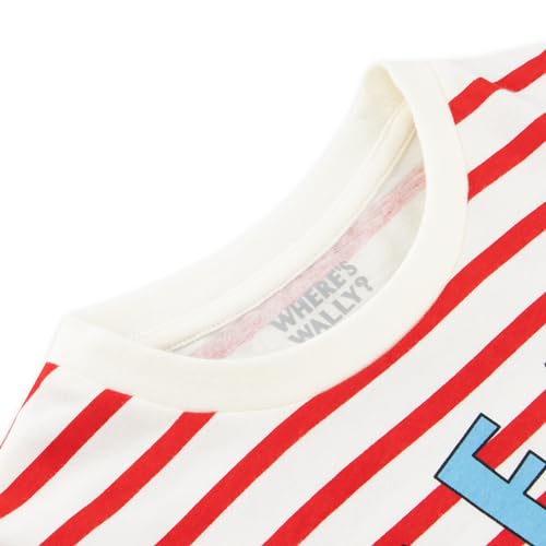 Where’s Wally ¿Dónde Está la Camiseta De Wally? | Camiseta Rayas Rojas y Blancas | Camisetas De Niño | Rojo 4-5 Años