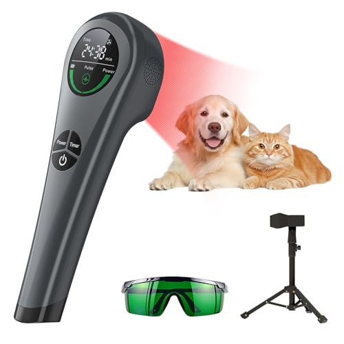 Dog Red Light Therapy Device, 650nm & 808nm Near Infrared Red Light Therapy Wand for Human and Pets, Portable Handheld Red Light Therapy for Joint, Muscle