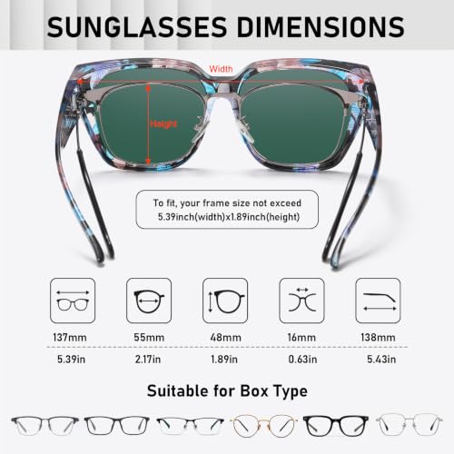 Image of HAOLOTA Polarized Fit Over Glasses Sunglasses for Women UV Protection