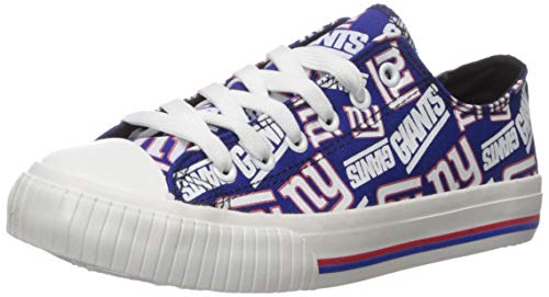 FOCO NFL Womens Low Top Repeat Print Canvas Shoe: New York Giants, Large