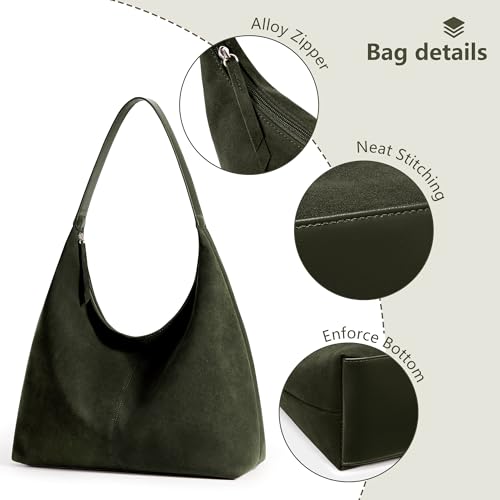 Image of KALIDI Casual Tote Bag Vegan Leather Hobo Zipper Work Bag Weekender Shoulder for Women Shoulder Travel Purse
