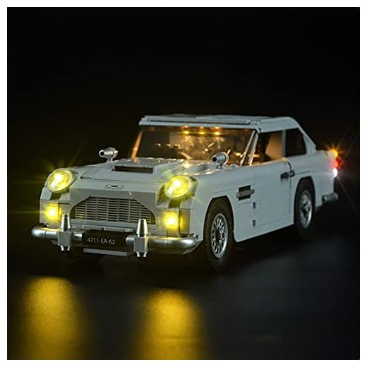 KCGNBQING LED-belysningssats för LEGO James Bond Aston Martin DB5, kompatibel med LEGO 10262 Byggstenar Modell, INTE Inkluderade modellen Pusselmontering