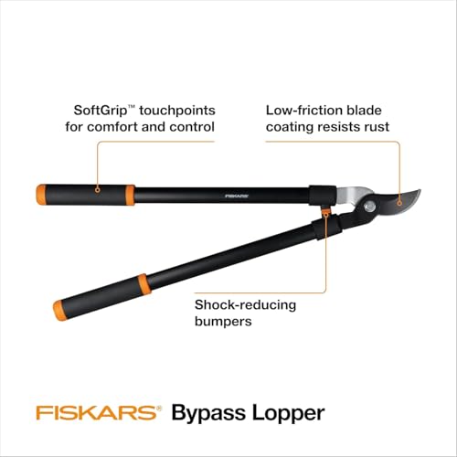 Image of Fiskars 28 inch Loppers for Tree Trimming, Heavy Duty, Rust-Resistant Sharp Bypass Steel Blade Loppers, Branch Cutter up to 1.5 inch Diameter Cut Capacity, Shock-Absorbing Handle, Garden Tools