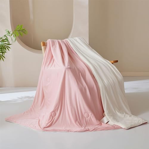 Piumino rinfrescante per Letto Matrimoniale, Doppio Strato, Coperta Estiva CoolSleeping per sudorazioni notturne, Coperta Leggera per Letto Matrimoniale (Albicocca Rosa)