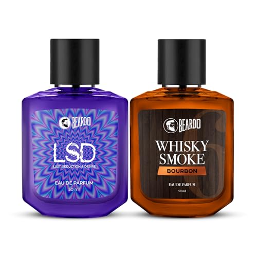 Beardo Whiskey Smoke Bourbon & LSD Perfume For Men (50Ml X Pack Of 2) | Concentrated Sprays - Long Lasting Fragrance | Long Lasting Perfume for Men | 