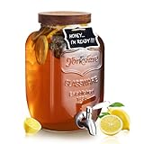 Mustry Glass Drink Dispenser for Parties, 1 Gallon Beverage Dispenser with Spigot Solid Stainless Steel, Used as Lemonade Dispenser Sun Tea Jar Kombucha Jar