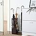 SONGMICS Umbrella Stand, Umbrella Holder for Entryway, with a Detachable Water Drip Tray, 4 Hooks, Steel Square Organizer Freestanding, for Canes Walking Sticks, Brown ULUC47Z