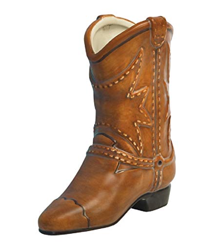 Accents & Occasions Ceramic Cowboy Boot Planter or Flower Arrangement Vase, 6-1/2-Inch