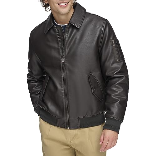 Image of Tommy Hilfiger Adaptive Men's Tommy Hilfiger Men's Smooth Lamb Touch Faux Leather Unfilled Bomber
