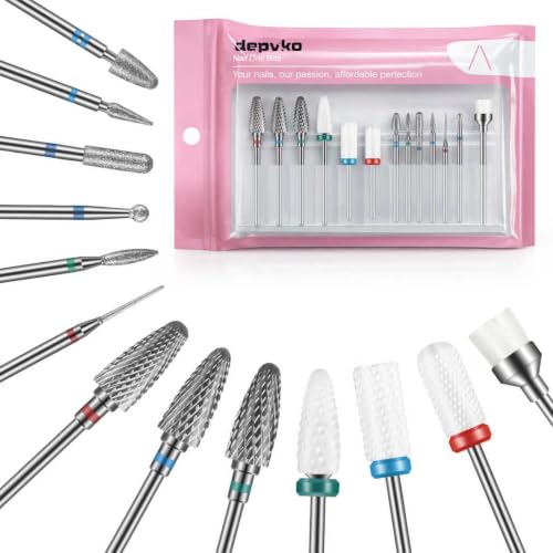 Depvko Lot de 13 forets à ongles, 3 pièces en