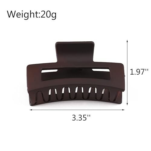 Miniatura 7 de Pinza de pelo acrílico grande y gruesa multicolor, pinza rectangular para el cabello largo, pinzas de garra de resina antideslizantes para mujeres y