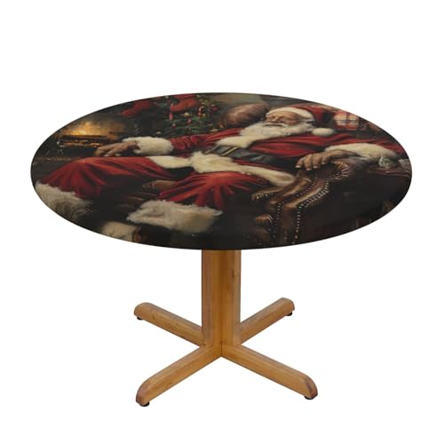 ERSDWRE Mantel redondo ajustado de Navidad, mantel elástico, para comedor, fiesta