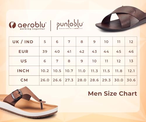 Image of AEROBLU Comfortable Flat Slippers for Men | Dual Adjustable Velcro Strap | Anti SKid & Lightweight Slip-On Flats for Indoor & Outdoor use