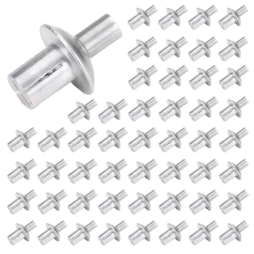 50/100 Blind Rivets - Dome Pop Rivet, Core Pull Rivet | Aluminum Round Core Rivet, Multipurpose Retractable Extension Rivet for Home Electronic Precision, 10x7-8x5mm, Silver