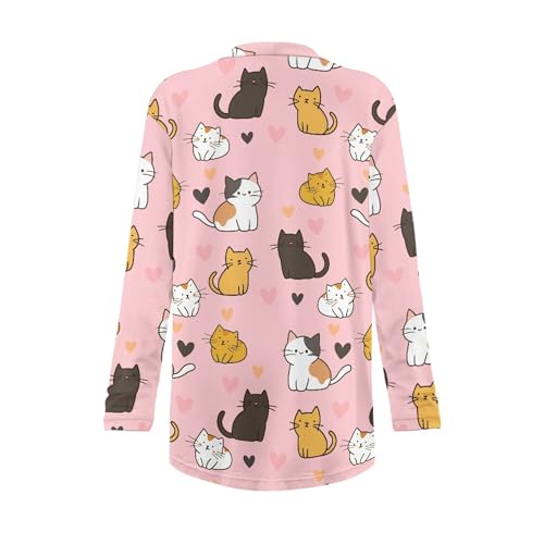 Image of Forchrinse Red Ladybug Cardigan for Women Causal Long Sleeve Open Front Cardigans Sweater Fashion 2024 Fall Coat with Pockets