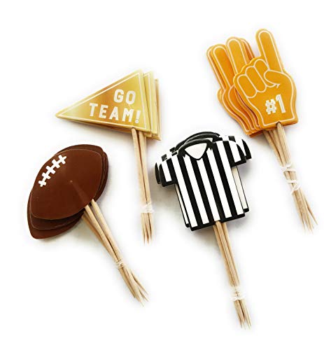 Gappitv OLSAinny Sudopo Football Cupcake Topper Party Food Picks, 24