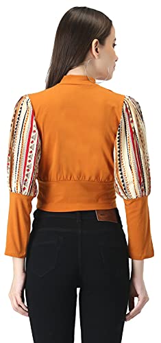 Image of DHRUVI TRENDZ Women's Regular Fit T-Shirt (2021 Turquoise & Pink & Mustard Small)