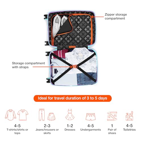 Image of Nasher Miles Cairo Hard-Sided Polypropylene Cabin Luggage 20 inch | 55cm | 8 Wheels Small Trolley Bag for Travel | Suitcase (Purple & Blue)