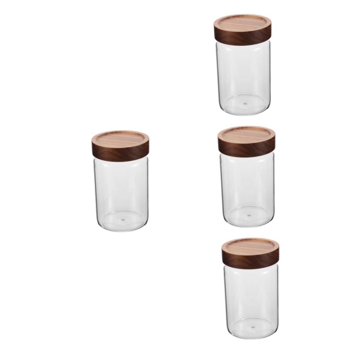 PRETYZOOM 4 Pezzi Barattolo in vetro borosilicato alto vaso alto in vetro borosilicato Contenitori barattoli da tè per tè sfuso barattolo caramelle Trasparente