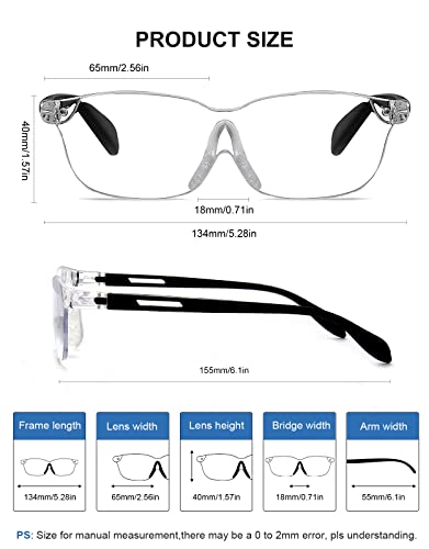 Okh 160% Magnifying Glasses Wearable Magnifier Hands-Free thumb #6