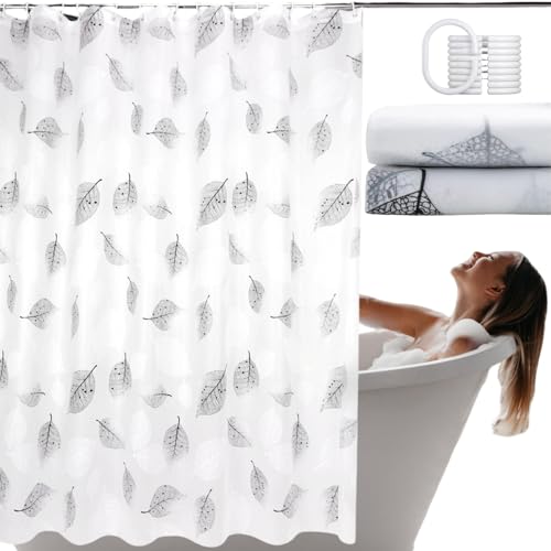 Cortina de Ducha,Cortina de Ducha Antimoho,Cortinas de Baño Poliester Lavable,Cortinas Baño Tela Impermeable,Cortina de Baño Impermeable,Cortina Ducha Bañera para Baño,Cortina Bañera con Ganchos