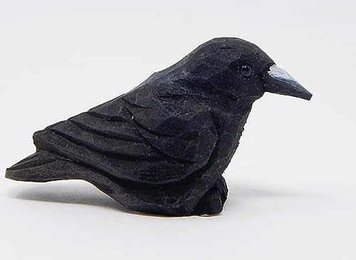 Figura de Cuervo de Madera Tallada a Mano Selsela miniatura 6