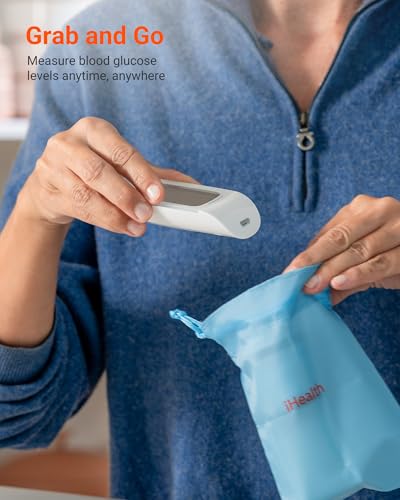 iHealth Acacia Blood Glucose Monitor Kit, 100 Glucometer Strips, 100 Lancets, 1 Blood Sugar Monitor, 1 Lancing Device, 1 Travel Bag, No Coding, Portable Blood Sugar Testing Kit, Diabetes Testing - Image 8