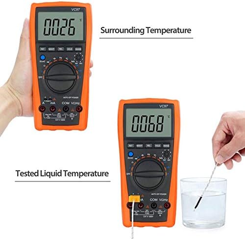 Digital Multimeter, Portable Mini Multi Tester Voltmeter Ammeter Ohmmeter with Backlight LCD for DC AC Voltage DC Current Resistance Diodes Transistor Audible Continuity