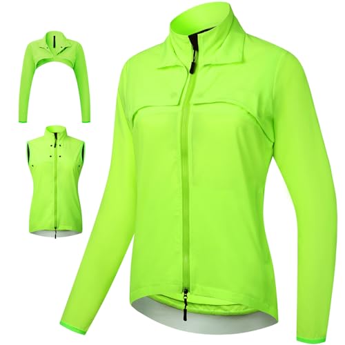 Fractilian 2 in 1 Fahrradjacke Damen Wasserdicht Atmungsaktiv Fahrradweste...