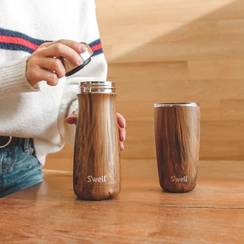 S'well Stainless Steel Traveler - 16 Fl Oz - Teakwood Termo de Acero Inoxidable miniatura 5