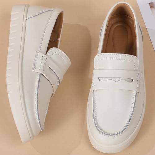 Image of QAE Loafers for Women Penny Loafers Slip On Sneakers Womens Shoes Dressy Casual Comfortable Ladies Summer Shoes