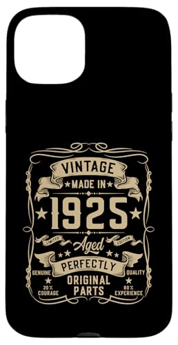 Vintage 1925 100 Year Old Gifts for Men 100yr 100th Birthday X}zP[X iPhone 15 Plus p