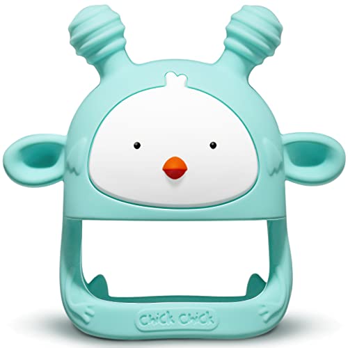 Image of COZYPANDA Baby Teether, Teething Toys for Babies 0-6 Months, Never Drop Baby Teething Toys, Silicone Teether Toys, Infant Toys, Teething Pacifier, Baby Chew Toys for Teething Relief, BPA Free (Green)