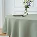 maxmill Round Textured Tablecloth Spill-Proof Wrinkle Free Soft Jacquard Table Cloth for Circular Table Cover, for Dining Room Buffet Banquet Parties Holiday Dinner, 70 Inch, Sage Green