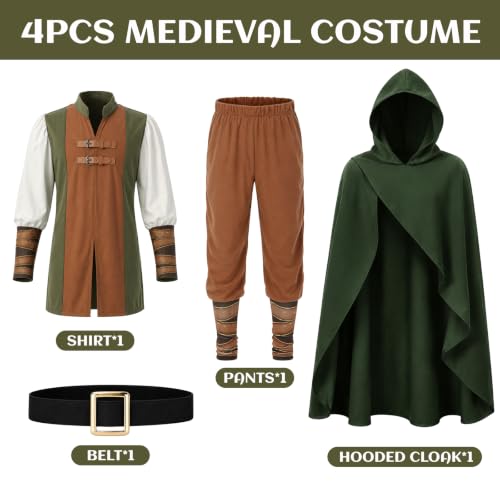 Image of Boys Medieval Renaissance Costumes Kids Pirate Viking Outfit for Halloween