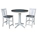IC International Concepts Chairs Dining Table Set, White/Heather Gray